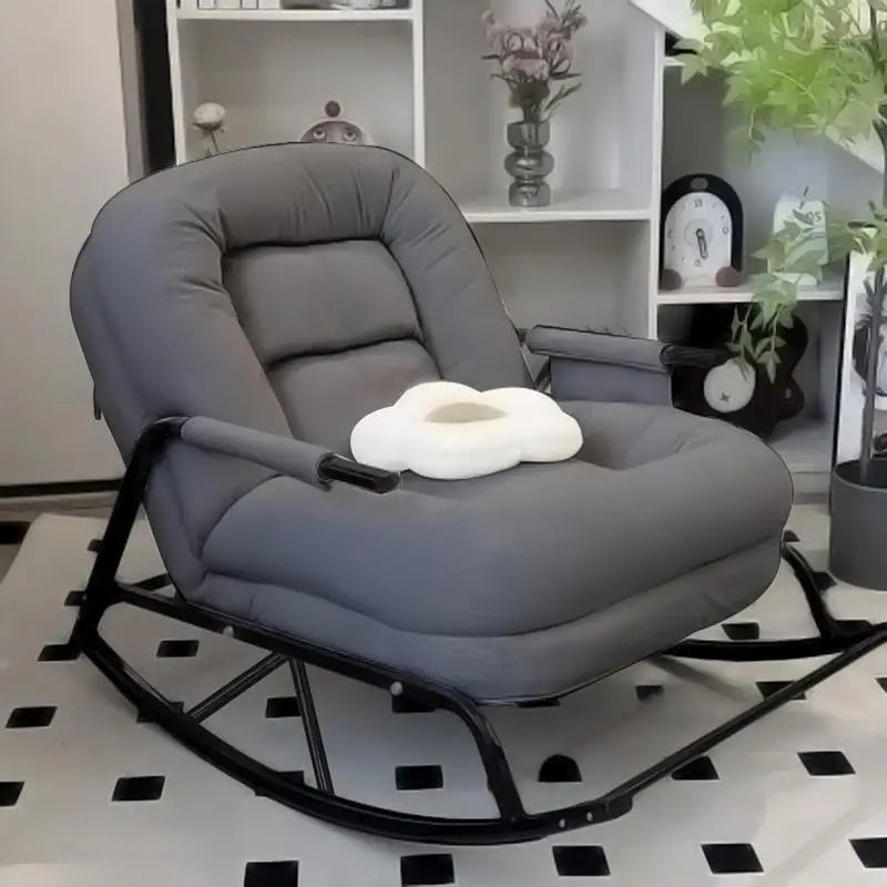 Minimalist Rocking Lazy Sofa Chair for Adults Home Office Nap Lounge Comfortable Single Seat