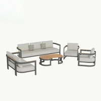 Modern Hotel Villa Outside Wear-Resistant Aluminum Frame Garden Sofa Outdoor Patio Furniture Sofas Set With Waterproof Cushion