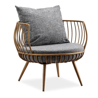 Living Room Furniture Bedroom Light Luxury Minimalist Single Sofa Chair Lounge Chair Nordic Wrought Iron Living Room Chairs