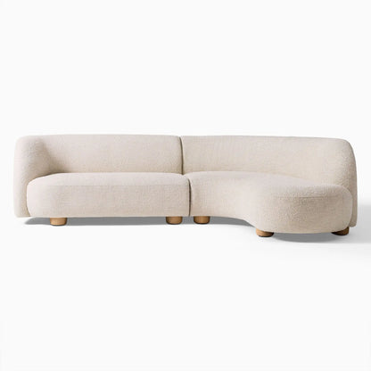 Nordic simple curved fabric lamb wool sofa Italian light luxury creative living room corner sofa