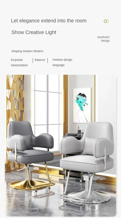 Style Durable Hair Salon European Barber Chairs Hairdressing Chair Dressing Room Back Armchair Recliner Cabeceros Furniture