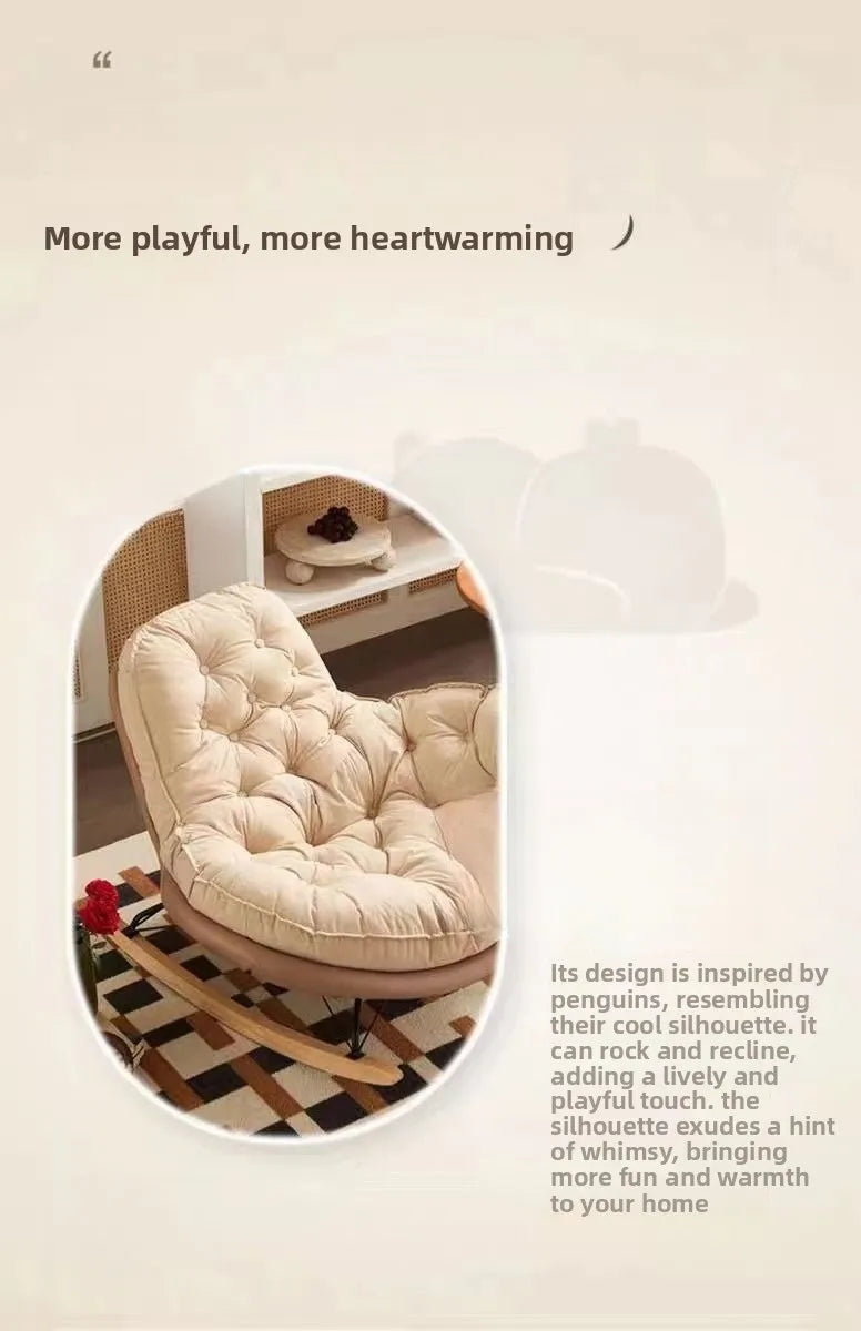 Thickened Penguin Rocking Chair Balcony Sofa Home Bedroom Leisure Chair Wide