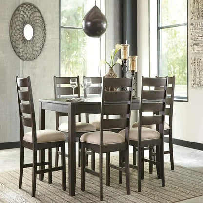 20" Dining Room Table Set with 6 Upholstered Chairs - Beautifully Crafted, Easy to Assemble