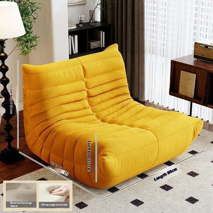 Lazy sofa, togo caterpillar sofa, light luxury, simple Internet celebrity creative chair, suede freehand space recliner
