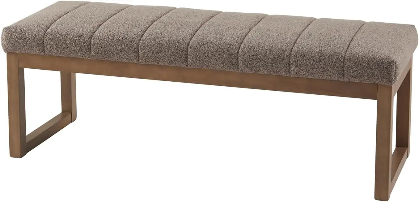 52.7" Modern Upholstered Teddy Fabric Bedroom Bench - Multi-Functional Footrest & Entryway/Dining Room Ottoman