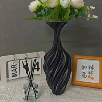 Modern Style Vase Room Decoration Plastic Flower Vase Wihte Black Flower Bottle Aesthetic Floral Arrangement Display Vase