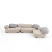 Italian minimalist pebble flat sofa modern minimalist combination colorful fabric module large flat sofa