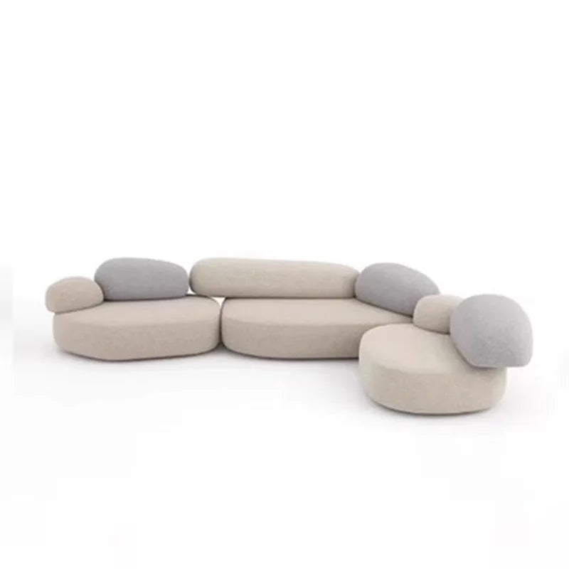 Italian minimalist pebble flat sofa modern minimalist combination colorful fabric module large flat sofa