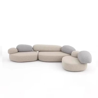 Italian minimalist pebble flat sofa modern minimalist combination colorful fabric module large flat sofa