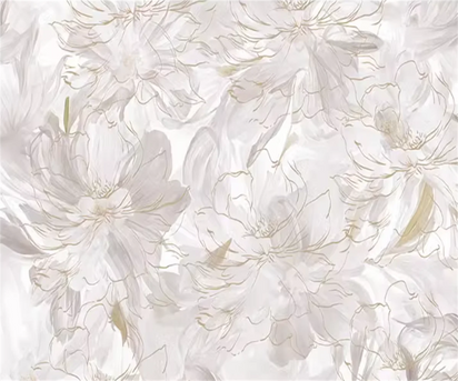 Customized Cream Style Abstract Art Feather Flower Pattern Wallpaper TV Background Wall Decoration Bedroom European Wall mural