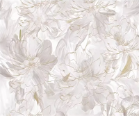 Customized Cream Style Abstract Art Feather Flower Pattern Wallpaper TV Background Wall Decoration Bedroom European Wall mural