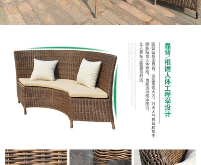 Outdoor rattan chair three-piece balcony leisure rattan table and chair creative rattan chair combination courtyard garden