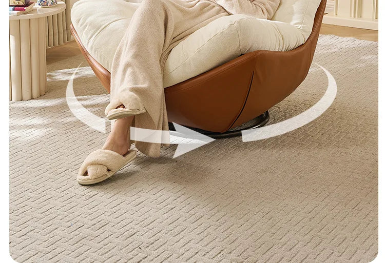 Medieval Style Rotating Nest Chair for Living Room Balcony Home Decor Luxury Fabric Lazy Leisure Single Sofa Chair