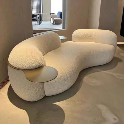 Cream wind pea sofa Italian minimalist light luxury modern living room Internet celebrity creative