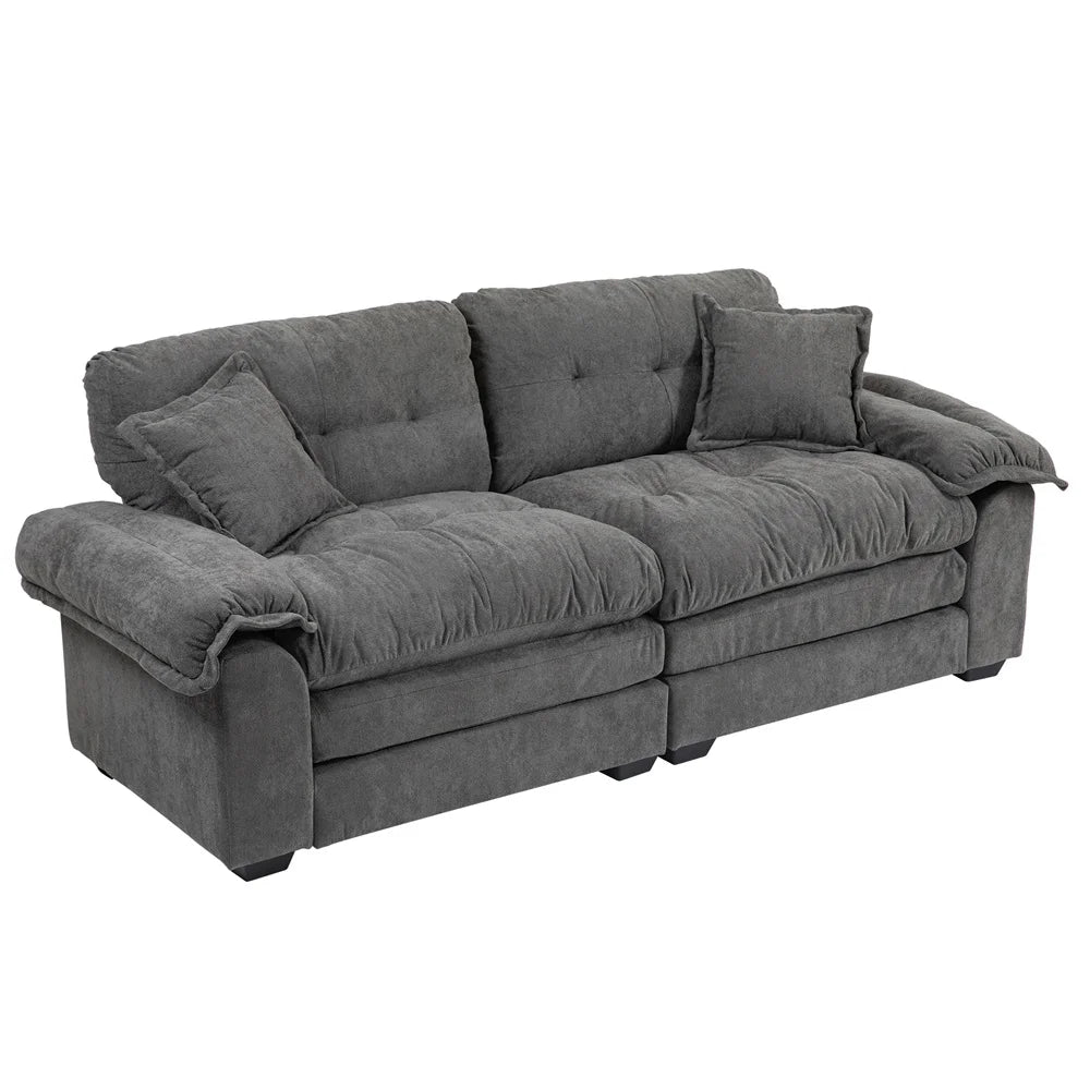 Chenille Small Sofa Loveseat Deep Seat Upholstery Sofa Couch Memory Foam Stylish Couches Set for Living Room Apartment Office