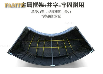 Outdoor round rattan sofa combination garden courtyard semi-circular rattan chair outdoor hotel curved living room