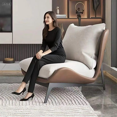 Comfortable Single Sofa Chair for Balcony or Living Room Lazy Sofa Lounge Chair for Bedroom or Reading Upholstered Accent Chair