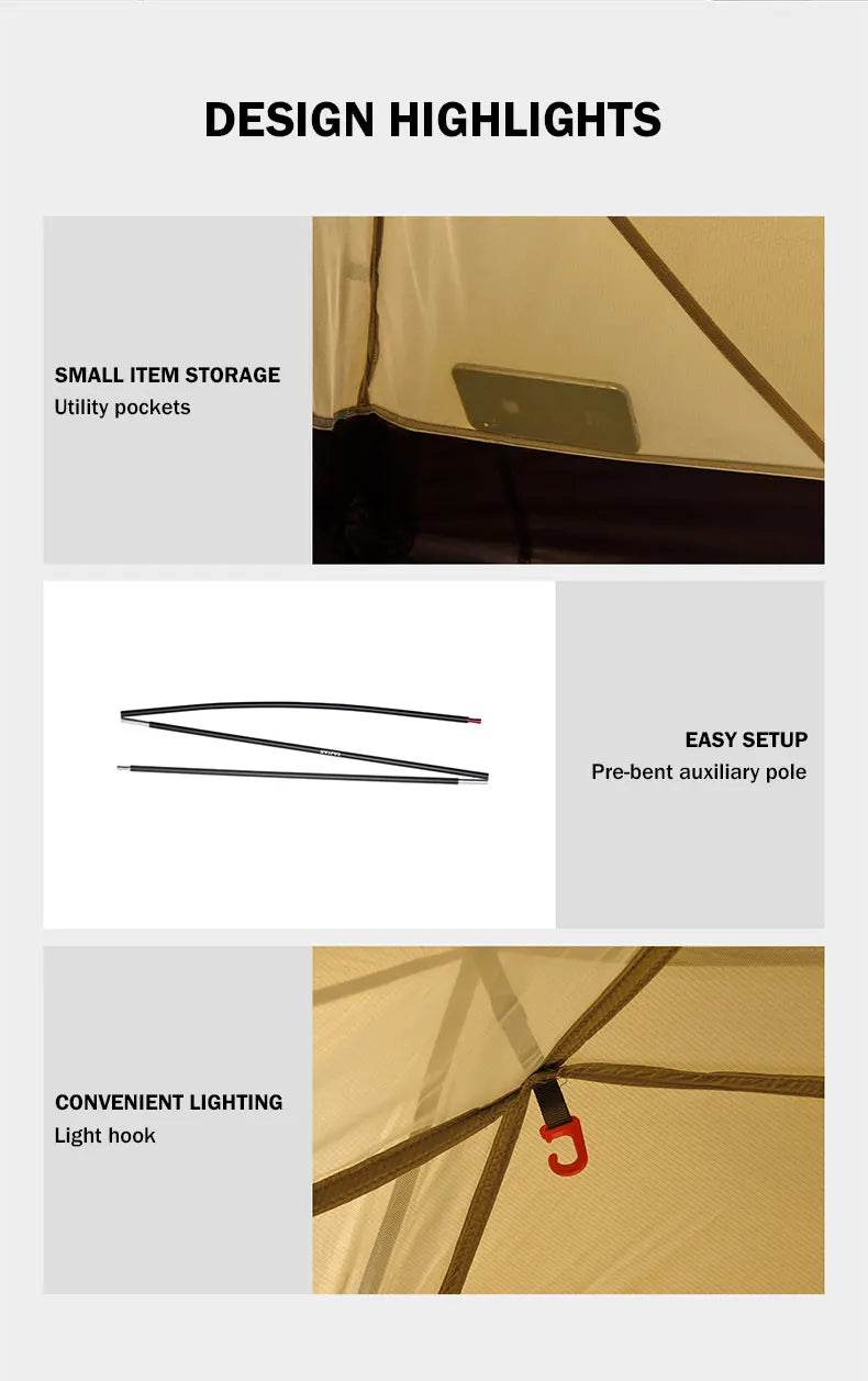 KAILAS STRATUS Ultralight Backpacking Tent 2 Person Double Layer Waterproof Windproof Camping Hiking Survival Tent KT2303102