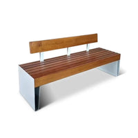 Meubles urbains personnalisés, banc d'extérieur en acier inoxydable, chaise de jardin en métal, parc, sièges en bois de teck, 2-3 places avec dossier