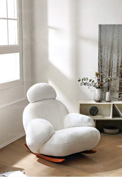 Simple Leisure Chair Great White Rocking Chair Living Room Small Sofa Hotel Club Leisure Chair Study Chair Living Room Chair