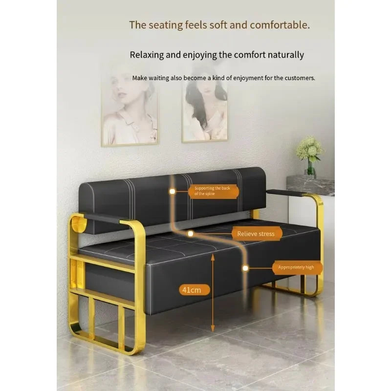 Modern Luxury Stainless Steel Changsha Hair Salon Barber Shop Beauty Salon Rest Area Waiting Area