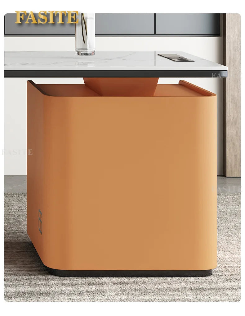 High end light luxury stone table, high-end office desk and chair combination, home L-shaped computer, high-end medical beauty