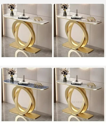 Luxury Iron Console Table Italian Semi-circular Entrance Cabinet Tables Home Furniture Creative Corridor Entryway Table