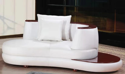Modern Drawing Room Furniture High Quality Wooden Frame Leather Sectional Sofa Curved Couch Set