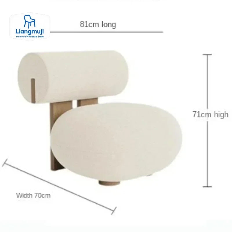 Nordic Backrest Chair Modern Solid Wood Luxury Single Sofa Balcony Tatami Lounge Chair Cloth Chair Living Room Furniture chaises