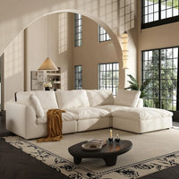 110" Cloud Couch Modular Sectional Sofa, Convertible L-Shape Couch with Ottoman, Modern Sofa3 Seater Modular, Customized