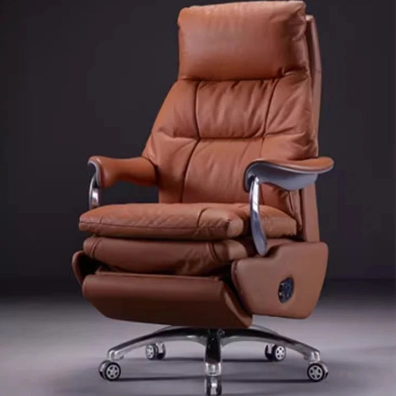 /Electric Leather Boss Chair Modern Design Comfortable Ergonomic Trendy Chair Swivel Arm Footrest Salon Silla Oficina Furniture