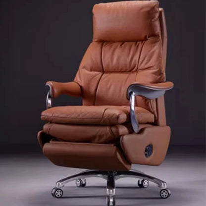 /Electric Leather Boss Chair Modern Design Comfortable Ergonomic Trendy Chair Swivel Arm Footrest Salon Silla Oficina Furniture