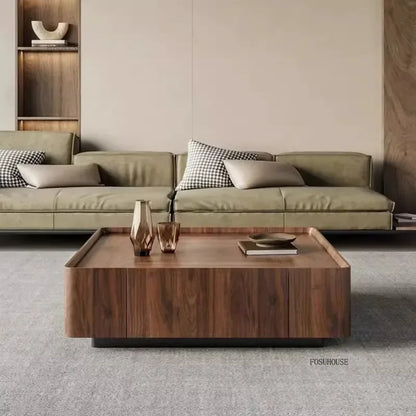Nordic Solid Wood Coffee Tables Modern Coffee Tables for Living Room Furniture Design Sofa Side Tea Tables Organizer Drawers