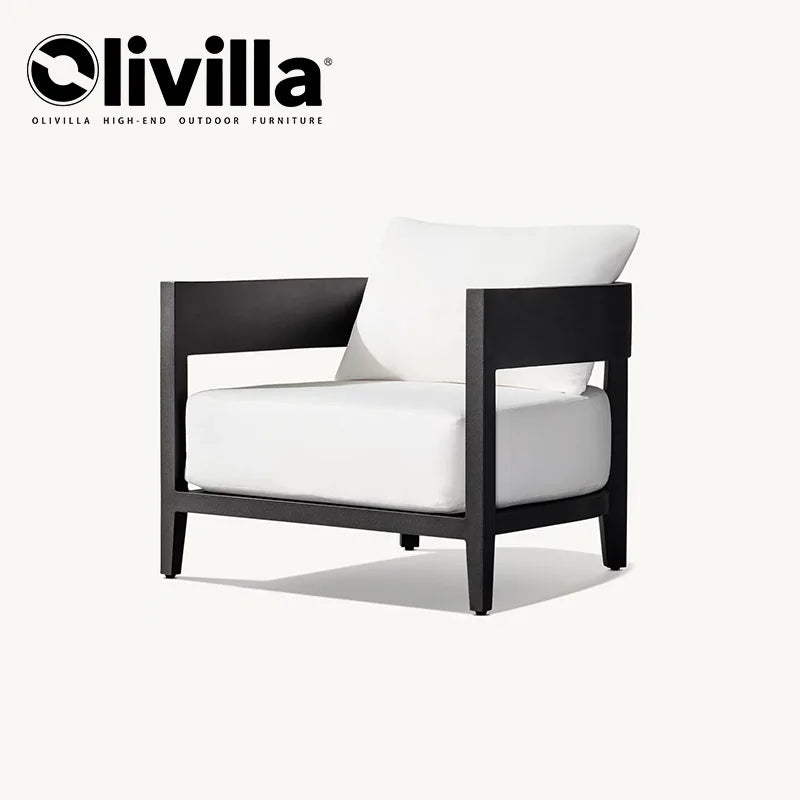 Modern Aluminum Alloy Lounge Sofa for Guesthouse Courtyard Villa Hotel Sunroom Open-air Furniture Set Garden Outdoor Sofa Couch