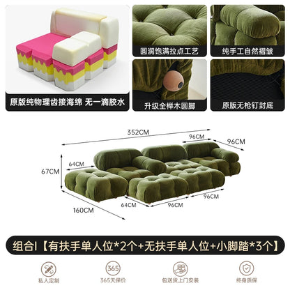 Modern Modular Fabric Sectional Sofa for Small Living Rooms