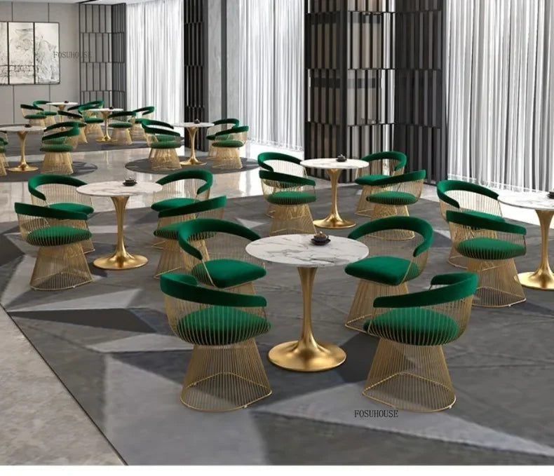 Nordic Designer Living Room Chair for Hotel Lobby Small Apartment Hollow Back Chairs Senior Leisure Creative Armchair for Cafe T