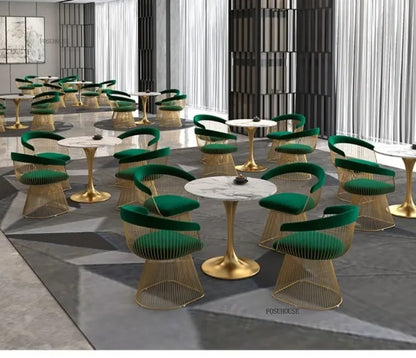 Nordic Designer Living Room Chair for Hotel Lobby Small Apartment Hollow Back Chairs Senior Leisure Creative Armchair for Cafe T