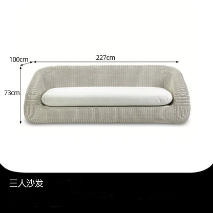 Outdoor courtyard rattan sofa rattan chair leisure sun room outdoor garden terrace round rattan sofa chair open-air furniture