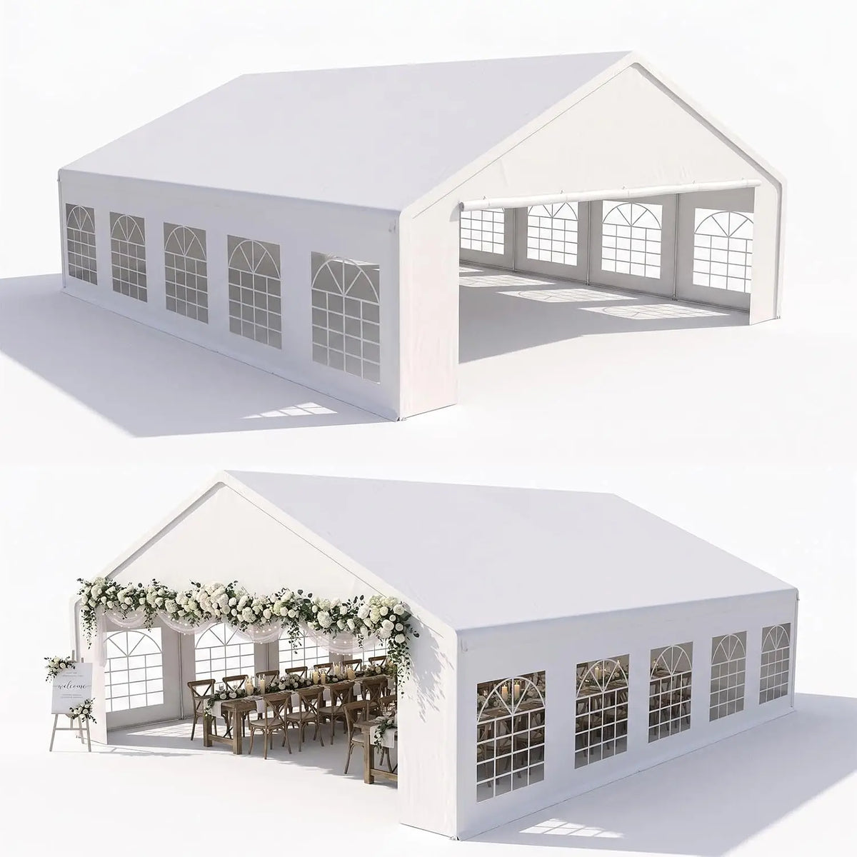 20x30 Party Tent Heavy Duty Outdoor Event Tent for Backyard White, Customized