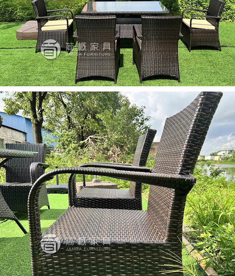 Outdoor leisure simple courtyard B & B restaurant coffee milk tea shop rattan chair