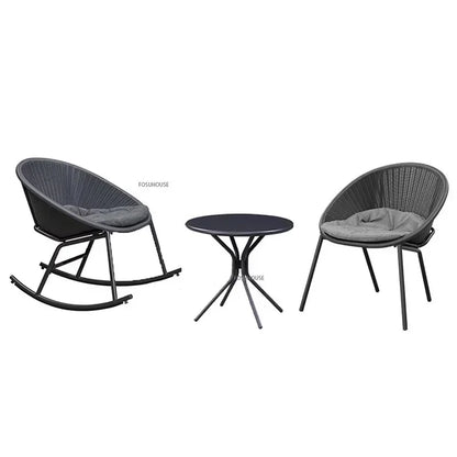 Outdoor Rattan Chair Garden Furniture Set Household Outdoor Balcony Leisure Table and Chair Three-piece Set Mini Coffee Table