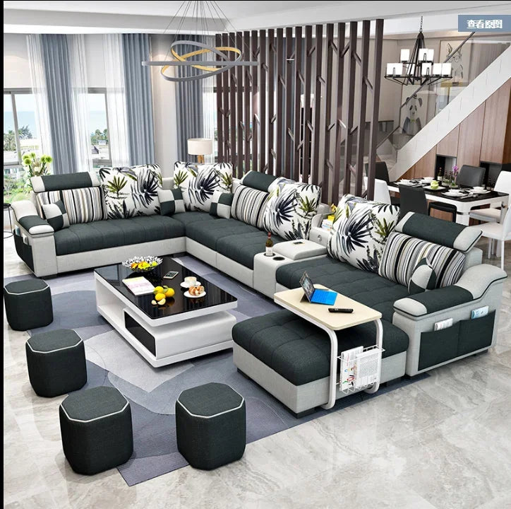 Modern Design Stain Resistant Fabric Furniture Sofa Latest Living Room Sofa Set Furniture