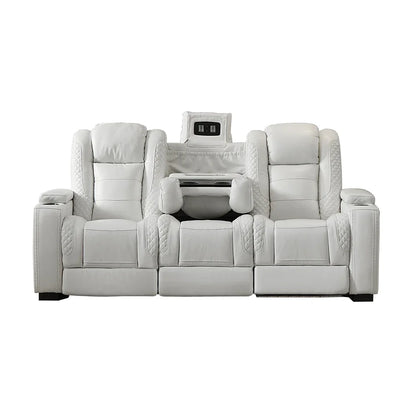 Furniture Smart Home Electric Power Recliner Genuine Leather VIP Home Theater Sofa For Bedroom & Living Room USB LED Cool Cup