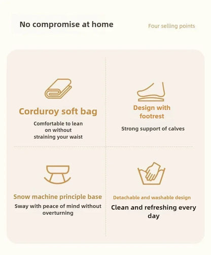 Reclining Lunch Break Folding Lazy Sofa Chair Adults Can Sit Reclining Office Nap Chair Balcony Household Rocking Chair