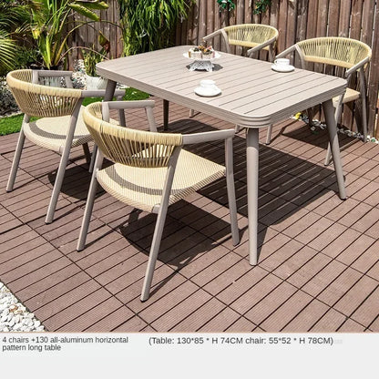 Outdoor Garden Furniture Sets Waterproof Open-air Balcony Aluminum Alloy Chair Outdoor Furniture Sets Courtyard Table and Chair