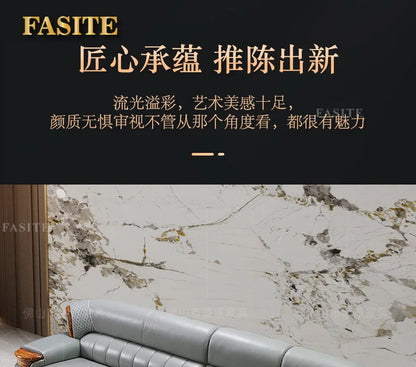 New Chinese black gold wood leather sofa high-end luxury villa living room simple concubine corner household solid wood