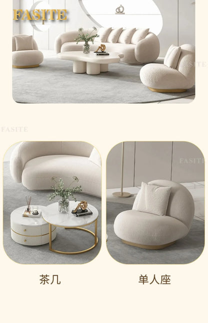 Nordic fabric sofa living room modern simple small apartment light luxury arc creative technology cloth