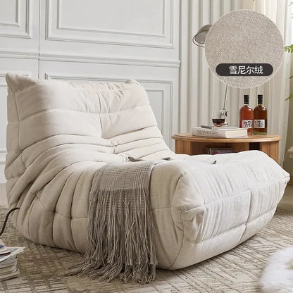 Caterpillar Togo Single Recliner Lazy Sofa Wabi-Sabi Style for Living Room Bedroom Balcony Leisure Reclining Sleep 78x103cm