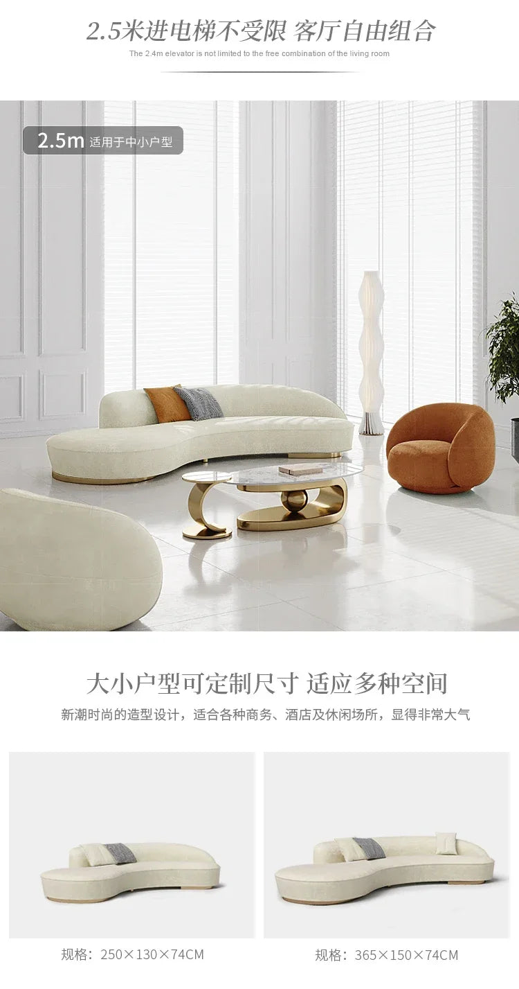 yA38 Modern simple light luxury curved fabric sofa, reception negotiation hall beauty salon semicircular combination