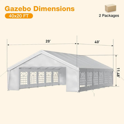 20x40 Heavy-Duty Party Tent Commercial Canopy with Removable Sidewalls, Waterproof Wedding Event Tent for Outdoor,, Customized